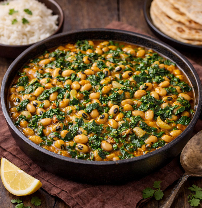 Black Eye Bean & Spinach Curry