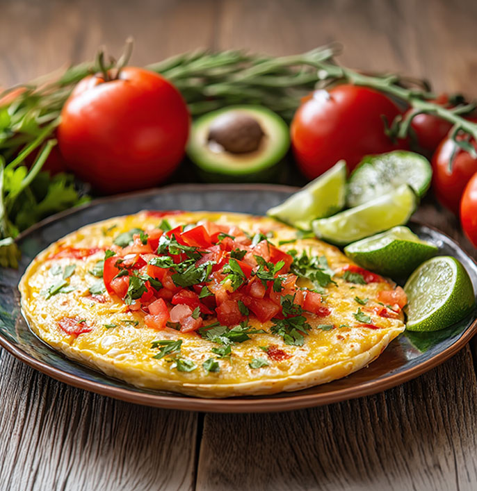 Lime Pickle Masala Omelette