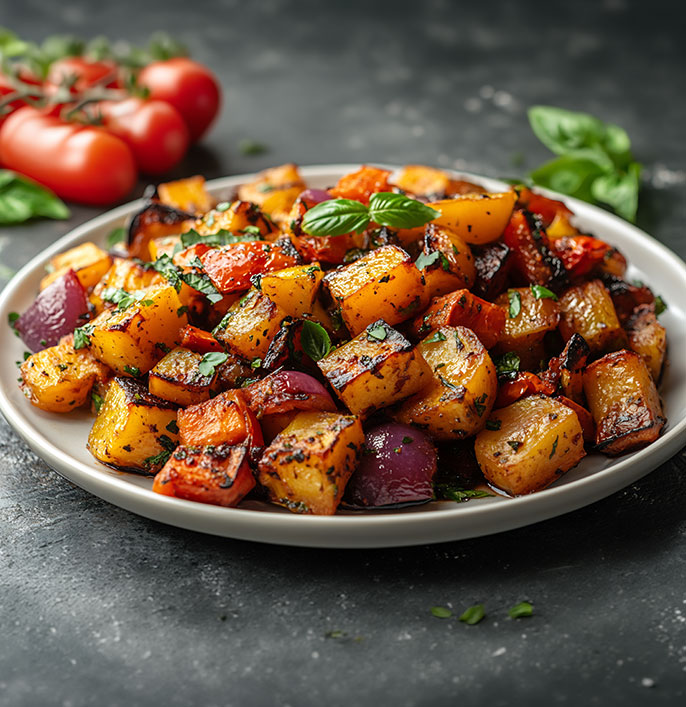 Mango Chutney Glazed Roast Veg