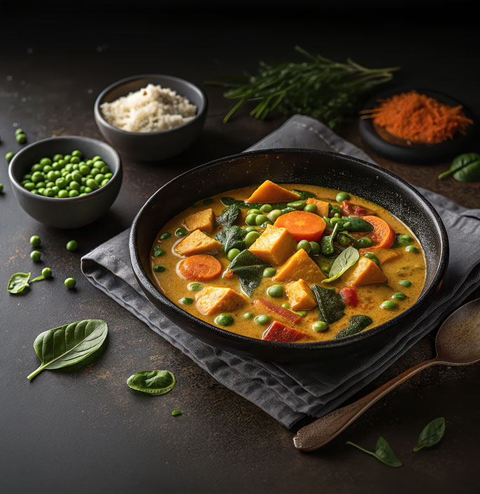 Peas & Sweet Potato Curry