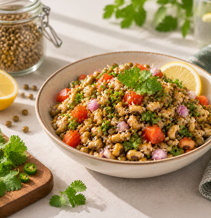 Sprouted Moth Bean Salad