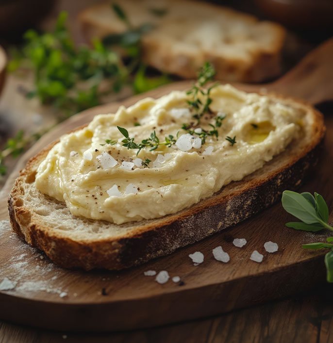 White Bean Garlic Toast Topping